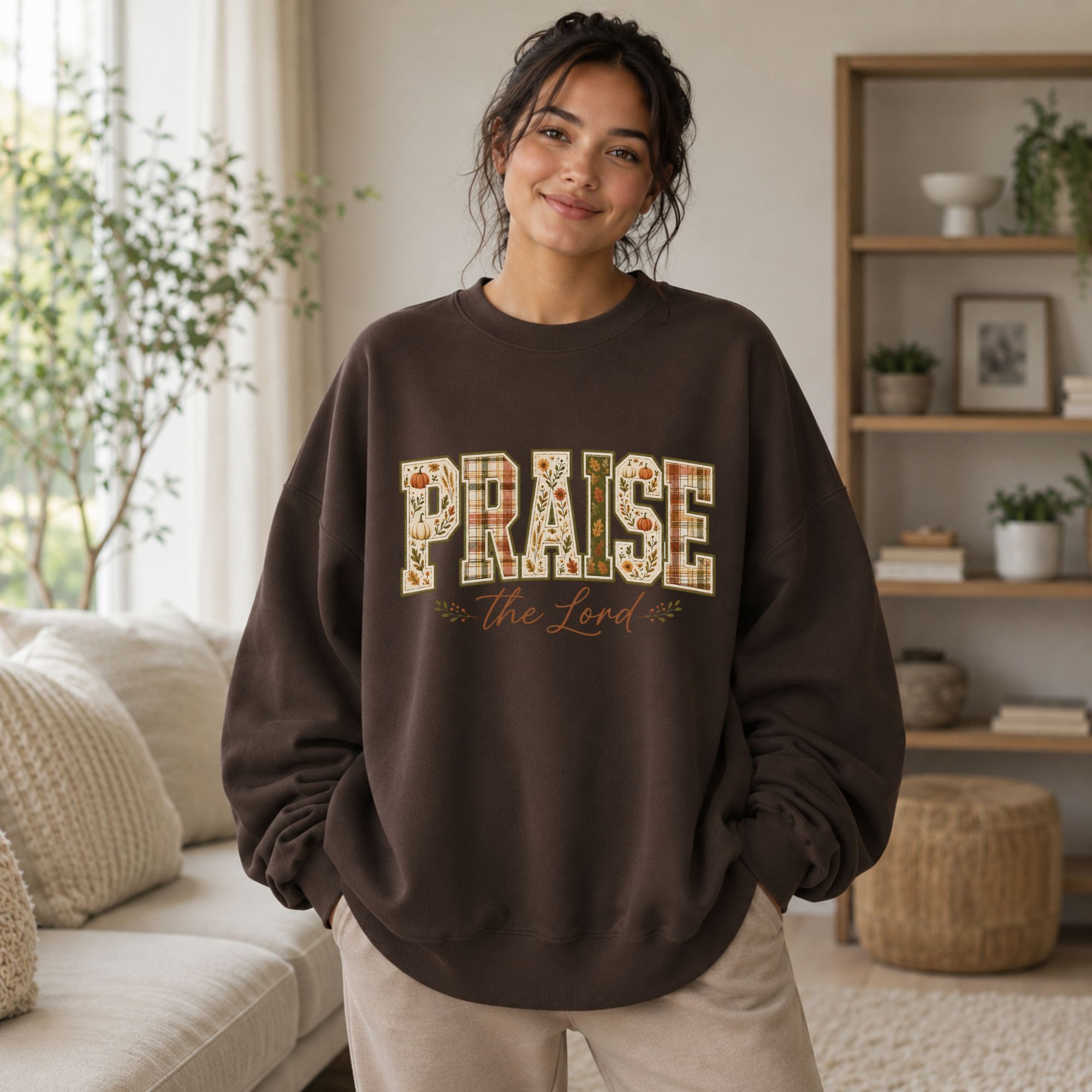 Praise the Lord Floral Varsity Crewneck
