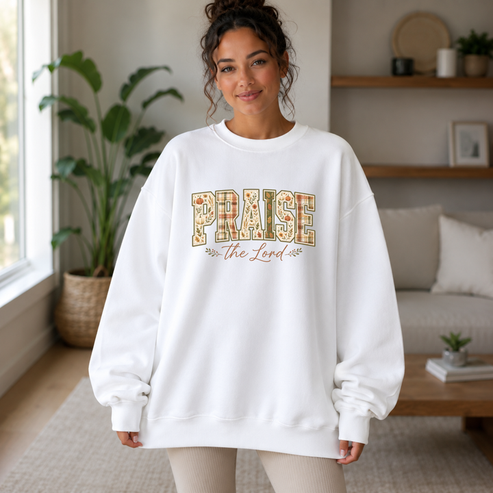 Praise the Lord Floral Varsity Crewneck