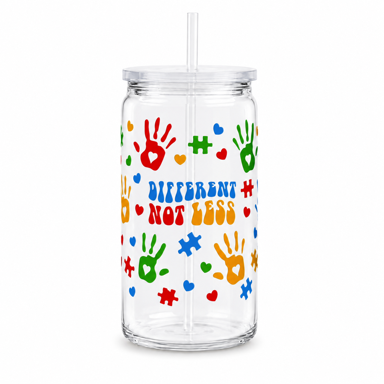 Different Not Less UV DTF Cup Wrap | Autism Acceptance Gift | 16 oz