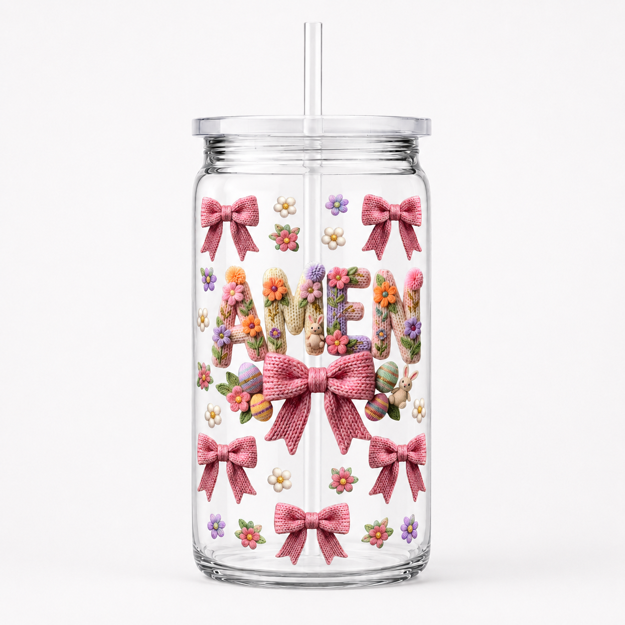 Amen Knitted UV DTF Cup Wrap | Christian 16 oz Cup