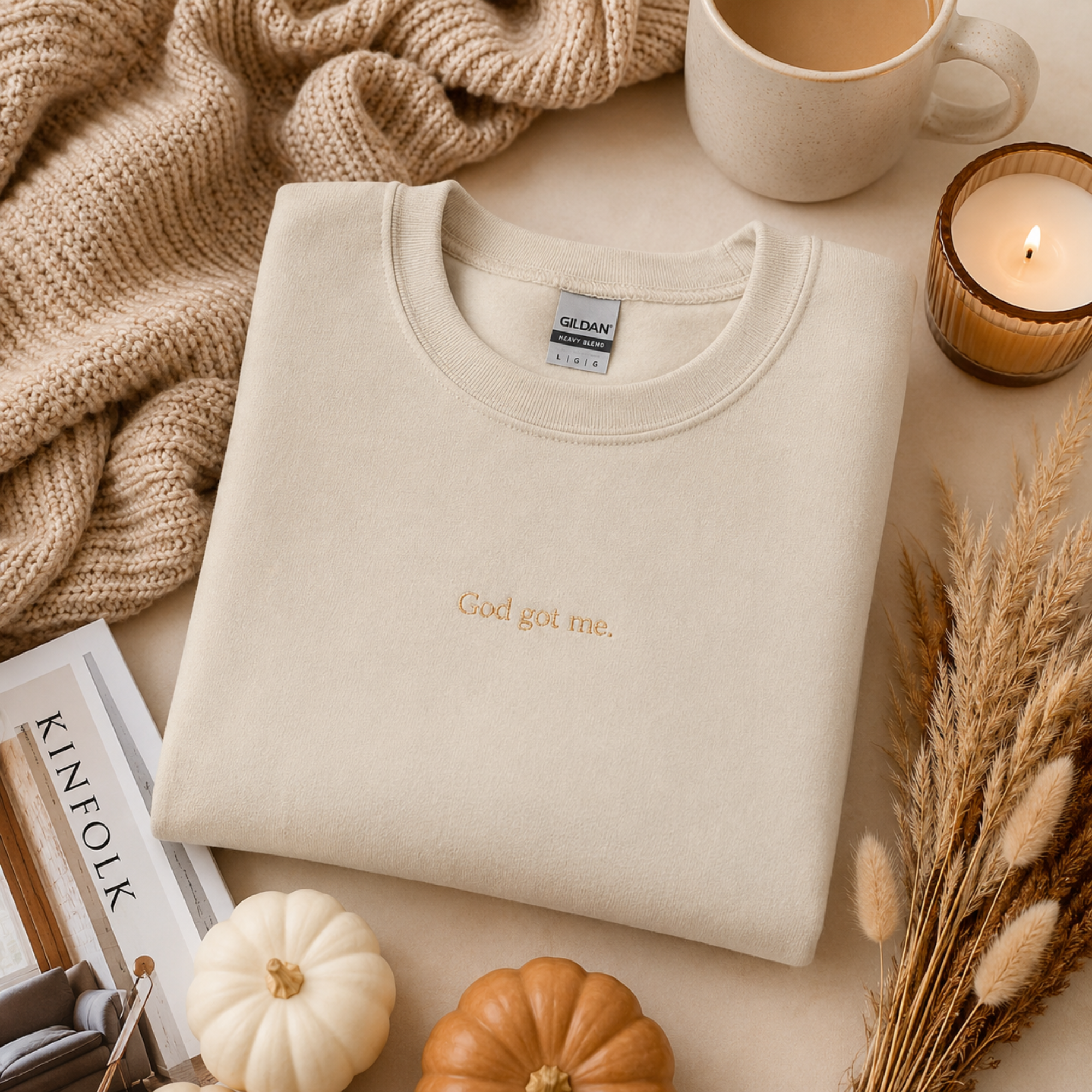Gold Script 'Can't Get Me' Crewneck Sweatshirt | Minimal Text Design