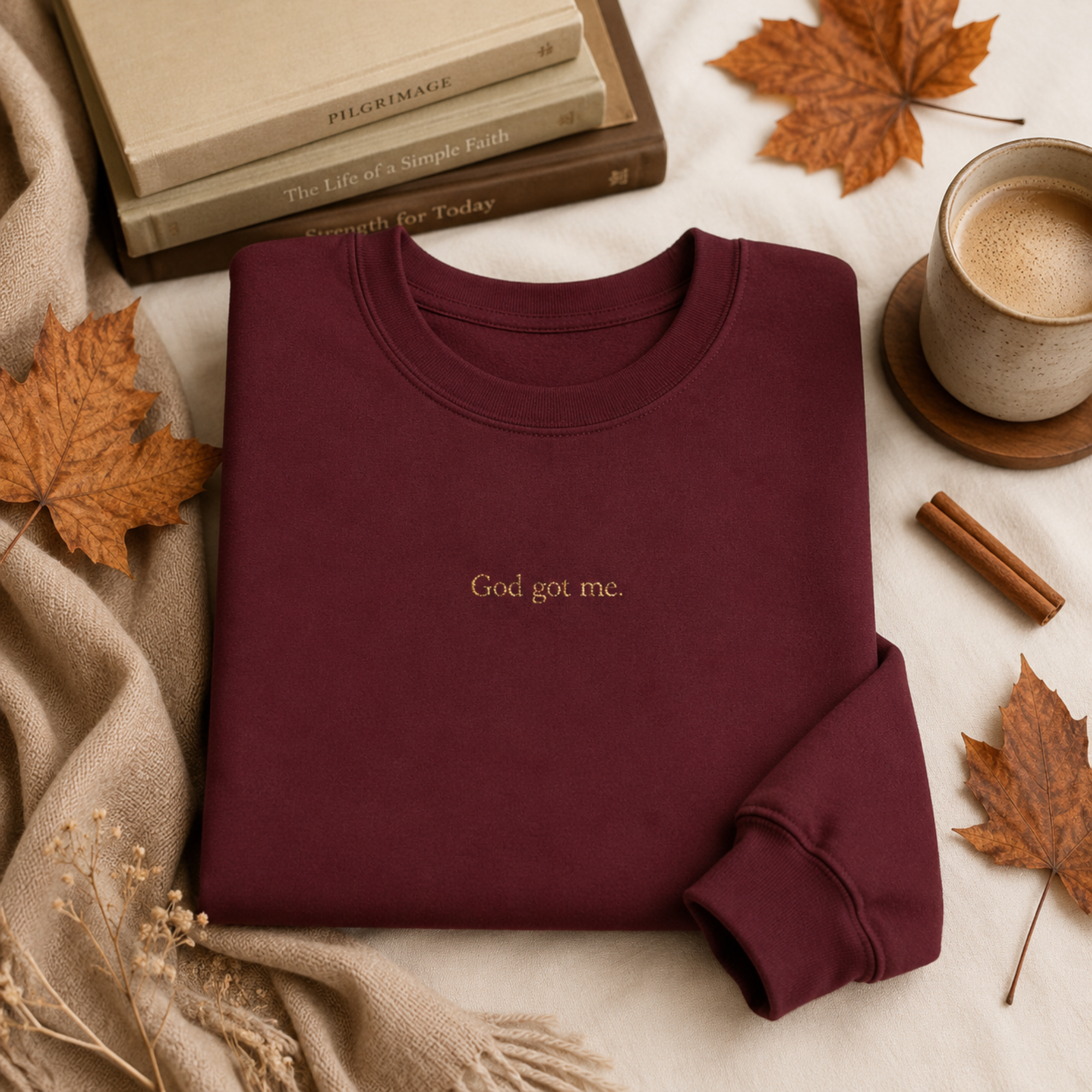 Gold Script 'Can't Get Me' Crewneck Sweatshirt | Minimal Text Design