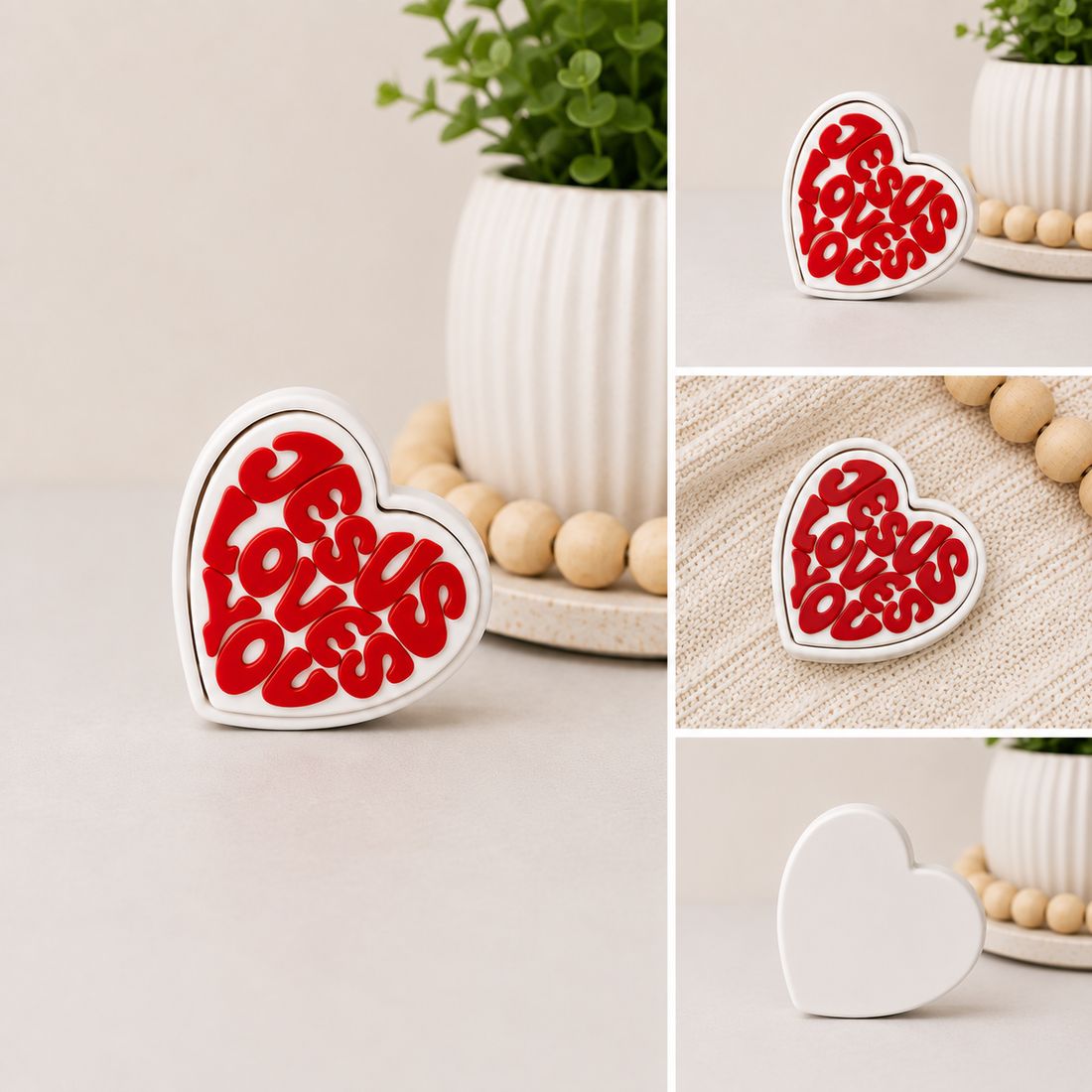 Jesus Loves You Heart Fidget Clicker
