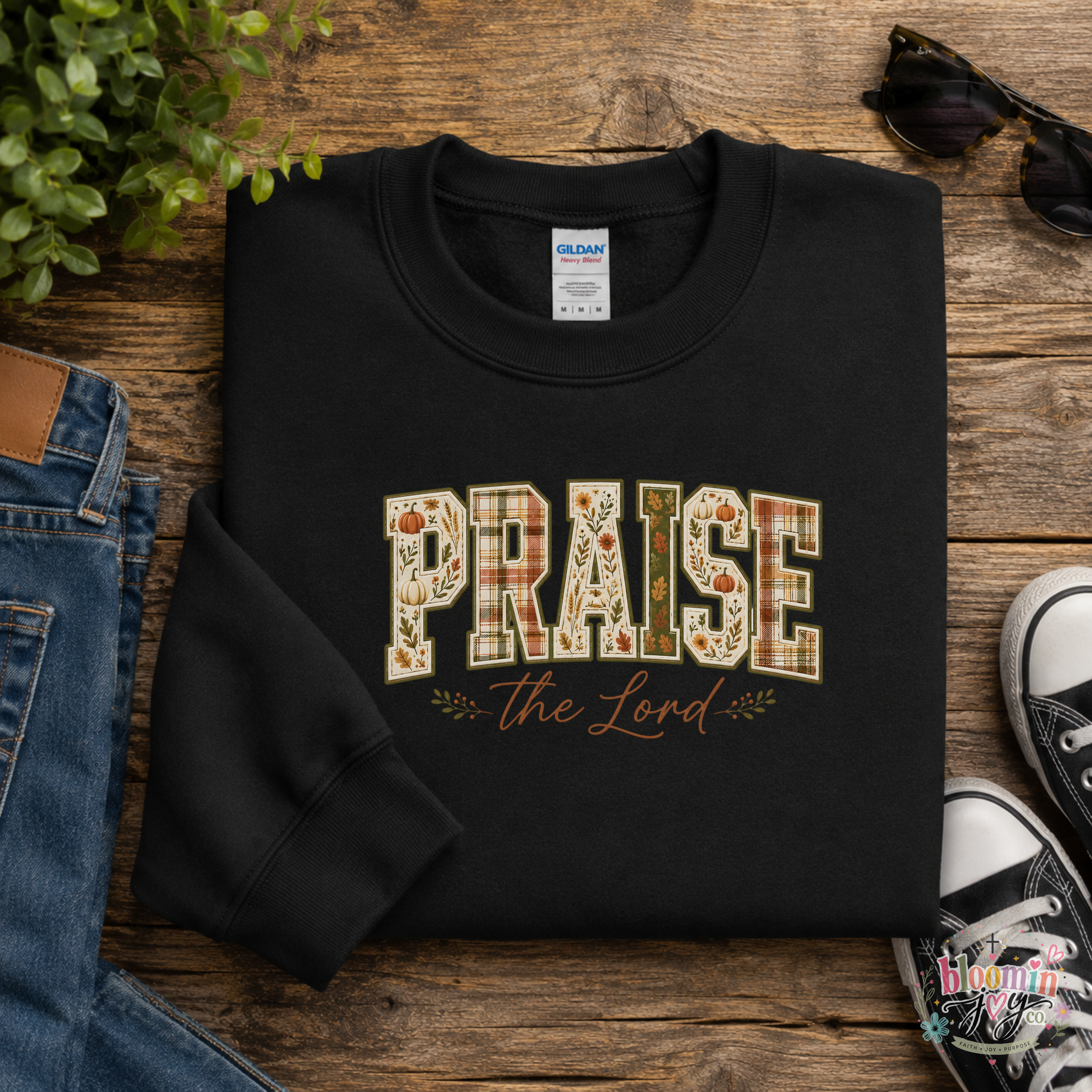 Praise the Lord Floral Varsity Crewneck